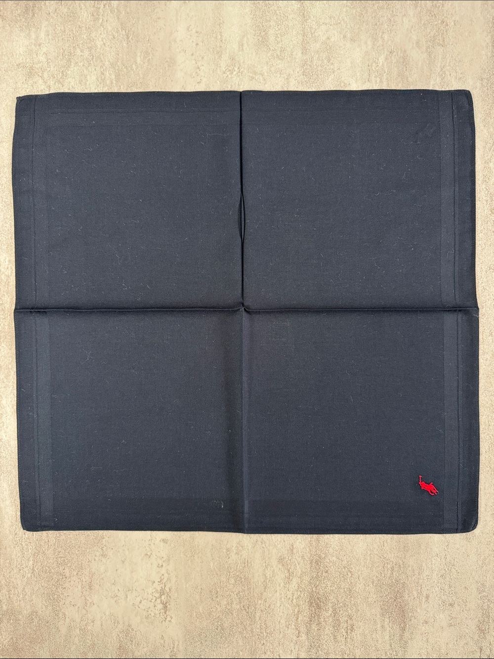 Polo by Ralph Lauren Black Pocket Square with Red Pony